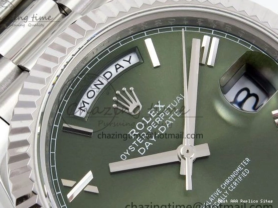 Best AAA Replica Sites Bracelet JDF 1440 V3 904L on TravelReady (Gain President 40 DayDate Weight) Steel VR3255 SS Dial Green Roman 1218